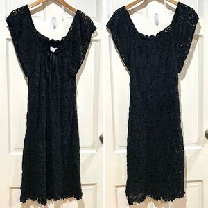 Velvet Graham & Spencer Black Lace Ruffle Dress Witchy Coquette Luxury Cottage